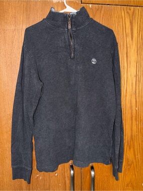 Timberland Men's Dark Charcoal Half-Zip Sweater